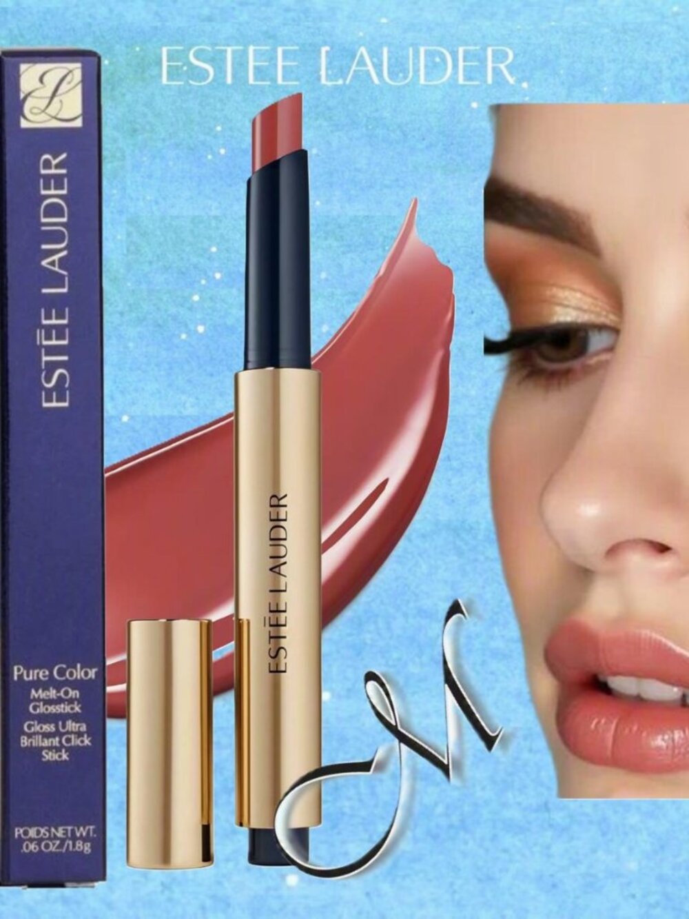 Estée Lauder Pure Color Melt On Lip Glosstick *~ 128 Melted Blush (Tea Rose) NIB